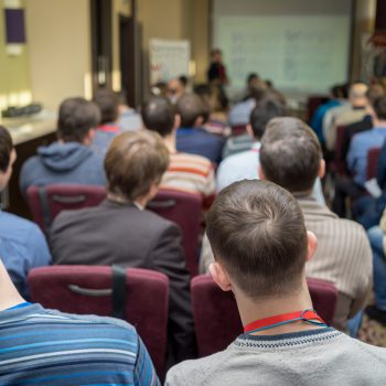 Business Conference and Presentation. Audience at the conference hall.